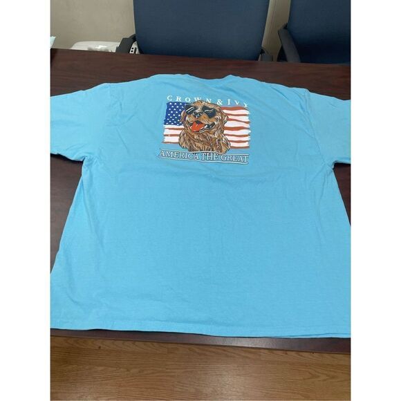 Crown & Ivy Men’s Dog Graphic Short Sleeve Tee Shirt - Picture 3 of 5